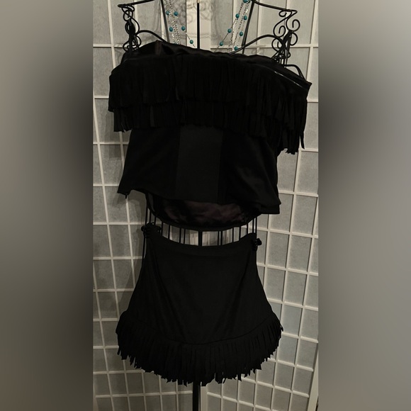 BEBE Lahela Fringe Top & Lahela Fringe Skirt Set NWT - Picture 5 of 10